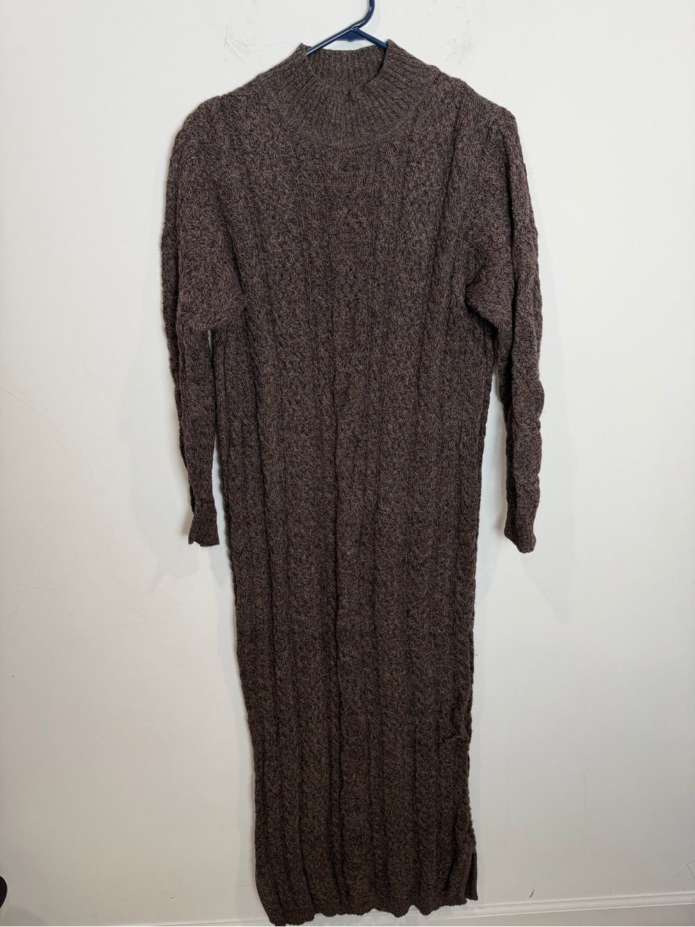 Peruvian Connection Cable Knit Long Sleeve Sweater Maxi Dress
